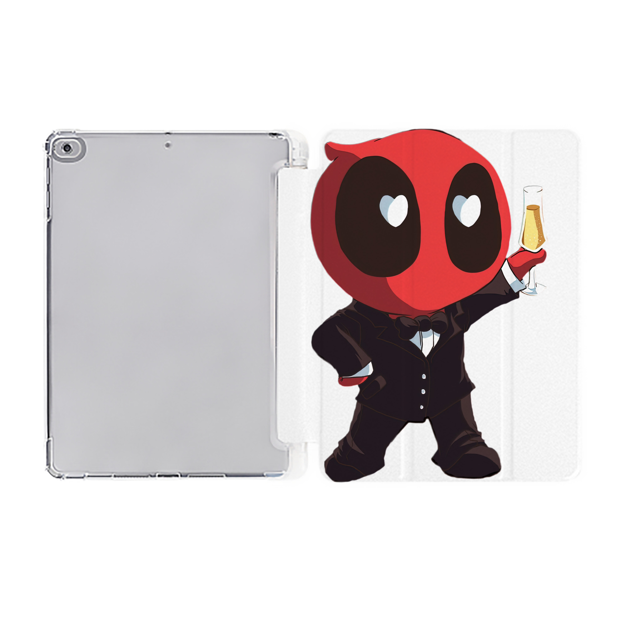 （画像用） Deadpool デッドプール IPad ケース ペン収納付き 三つ折りスタンド PUレザー×シリコン 対応機種9.5/10.5/10.9インチ